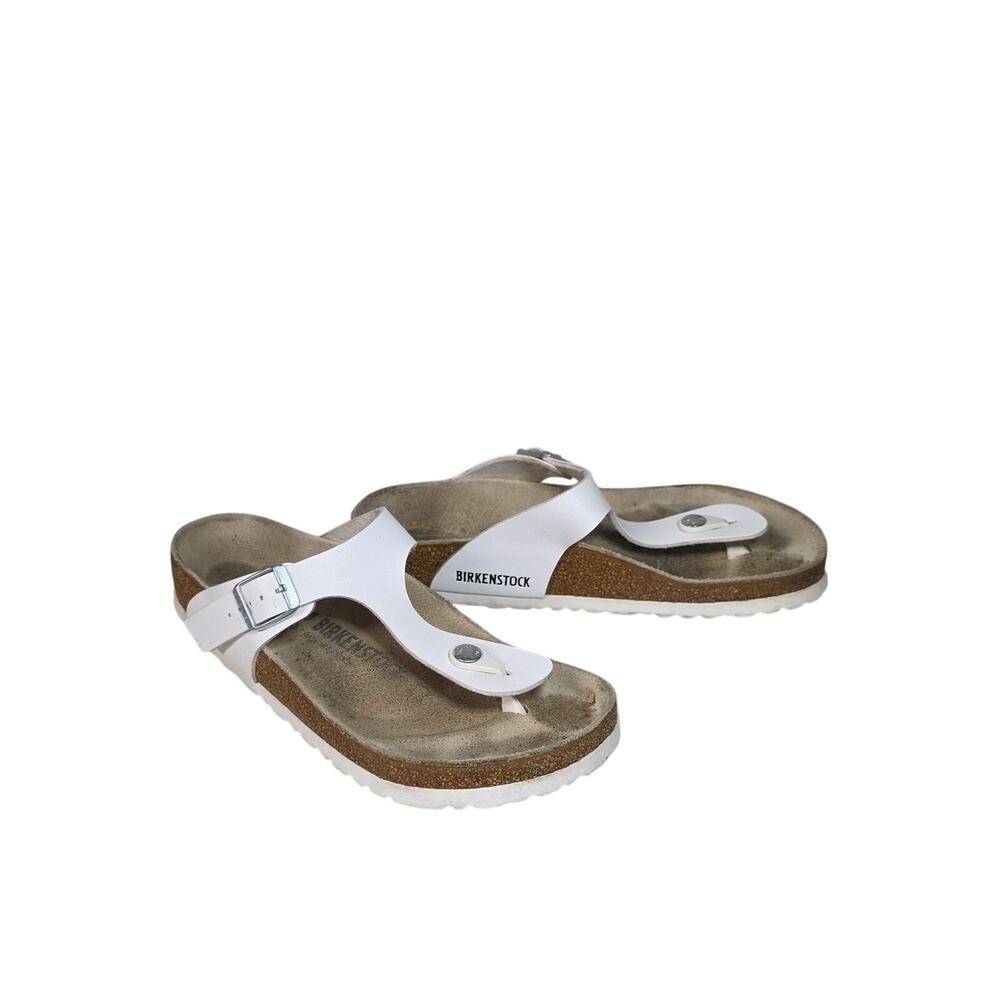 Birkenstock Gizeh Thong White Birko-Flor Upper Womens size 38 Womens US 7-7.5